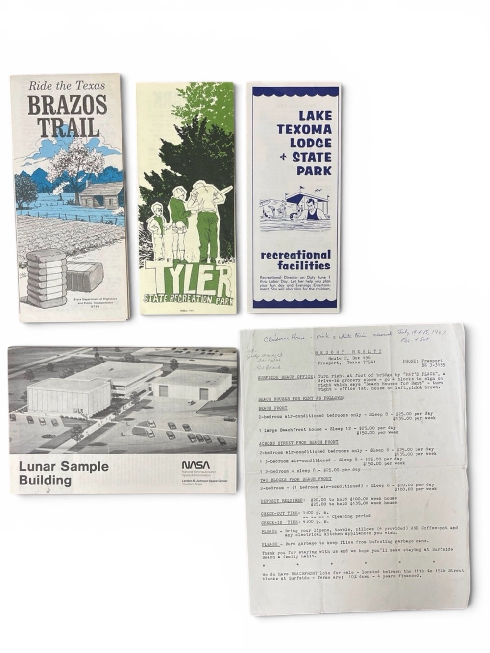 Brazos Trail NASA Tyler State Park Lake Texoma Texas Travel Brochure Pamplets